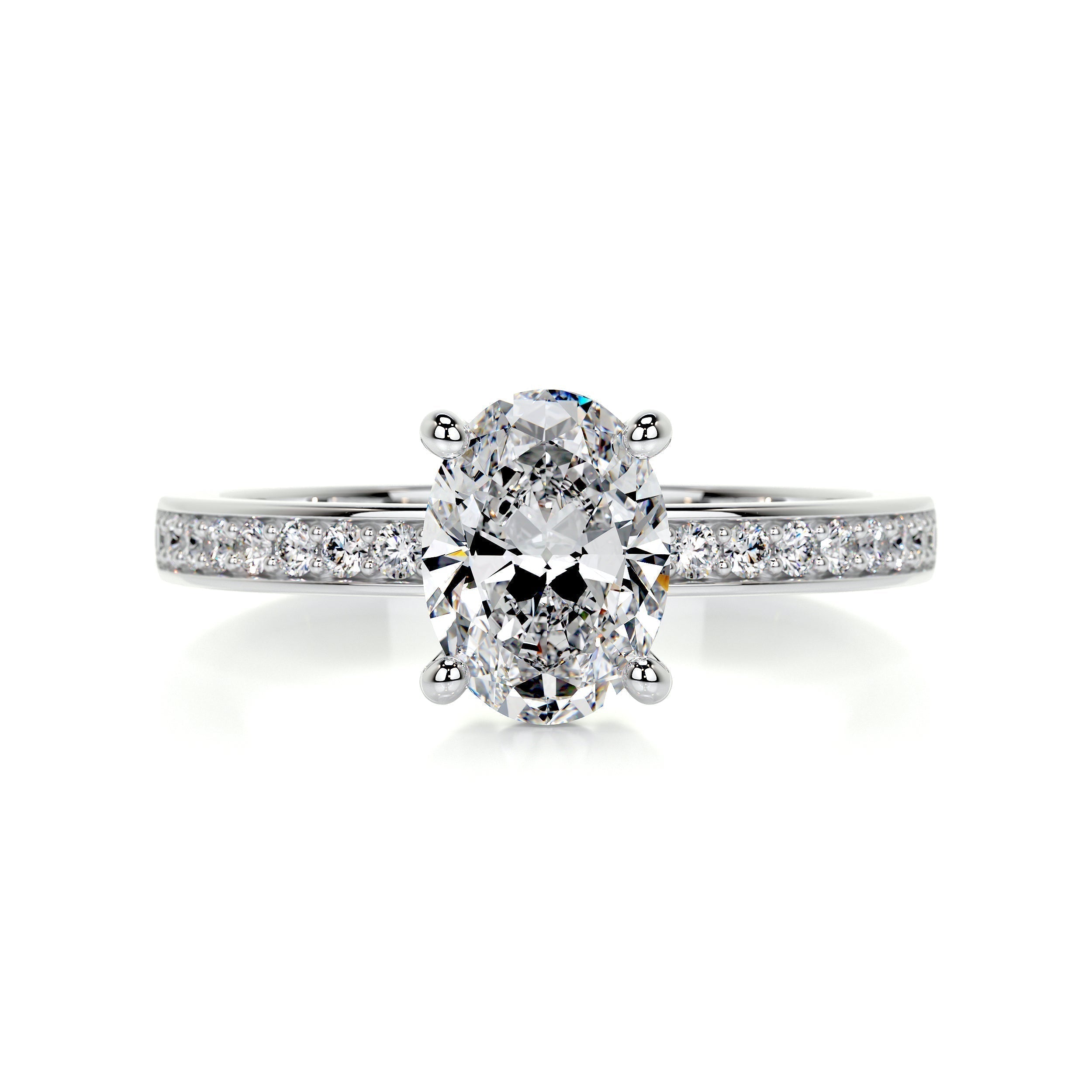 Oval Pave Lab Grown Diamond Engagement Ring
