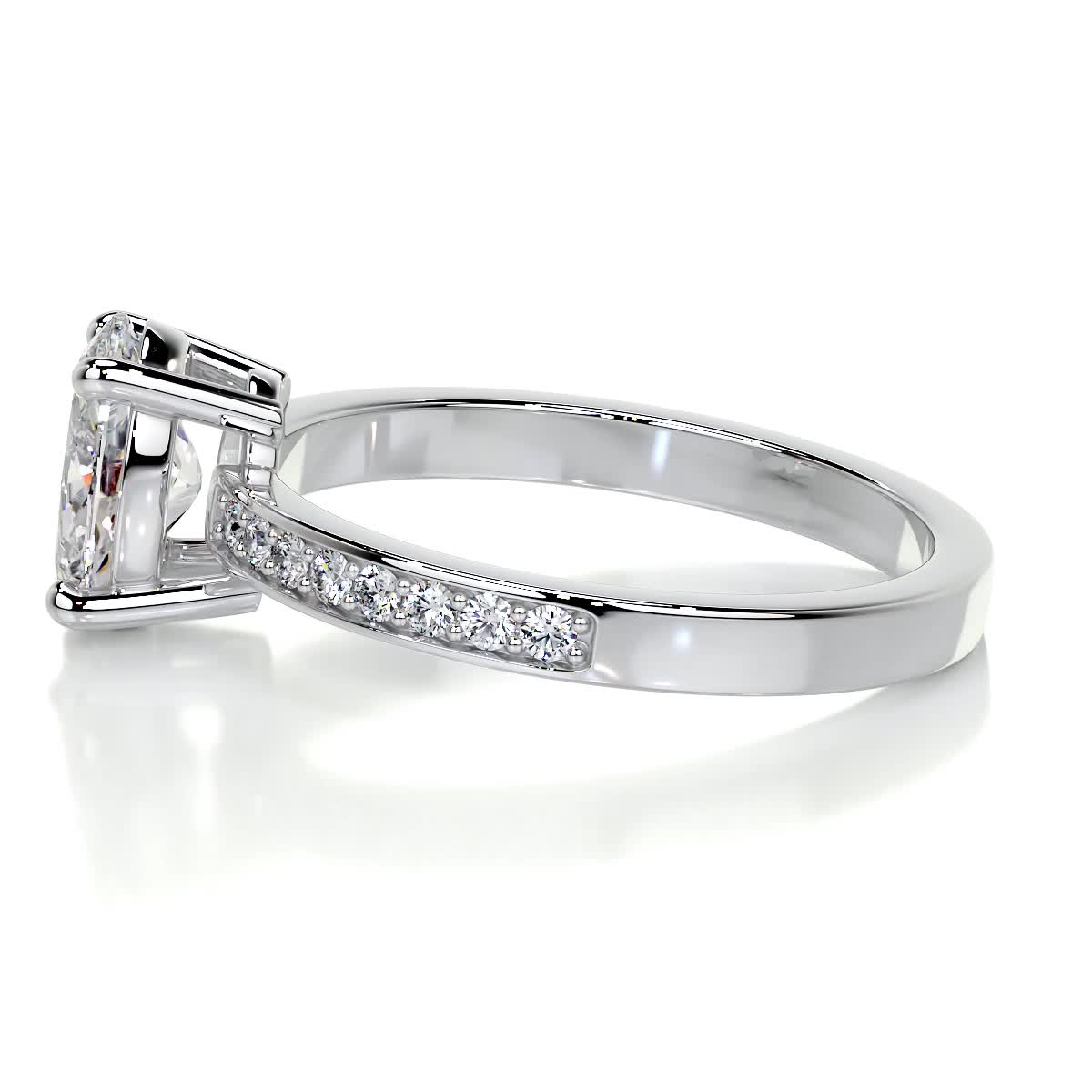 Oval Pave Lab Grown Diamond Engagement Ring