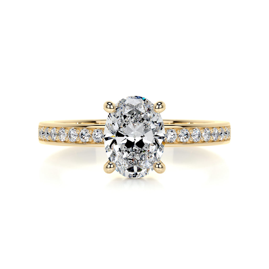 Oval Pave Lab Grown Diamond Engagement Ring