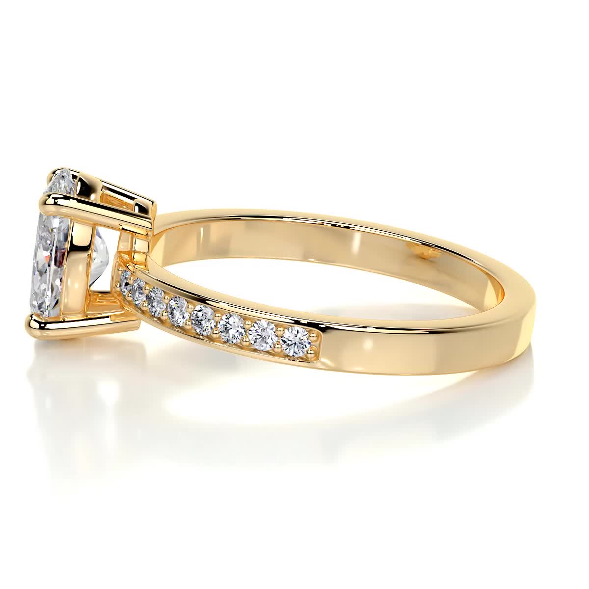 Oval Pave Lab Grown Diamond Engagement Ring