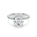 Cushion Hidden Halo Pave Lab Grown Diamond Engagement Ring