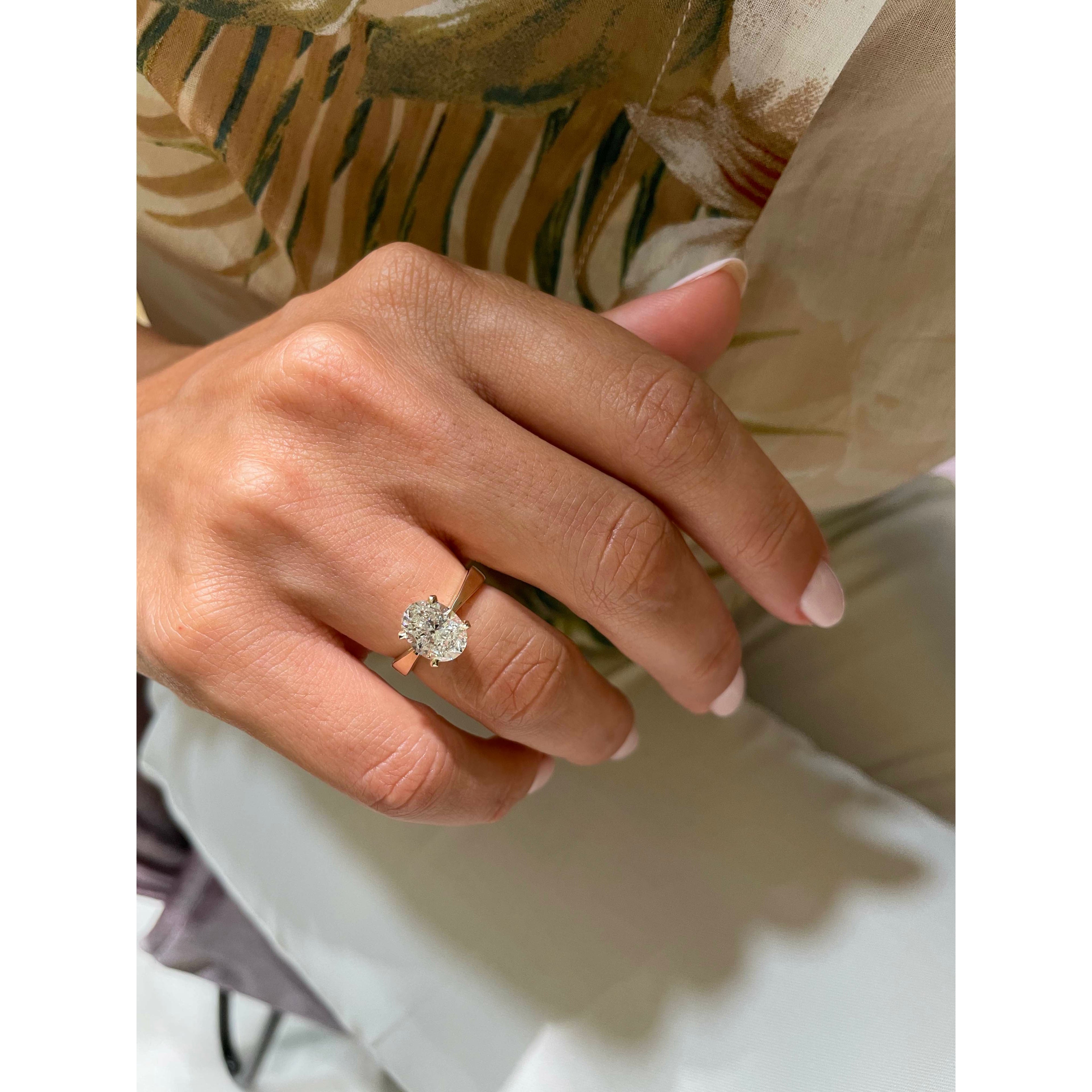 Oval Solitaire Lab Grown Diamond Engagement Ring