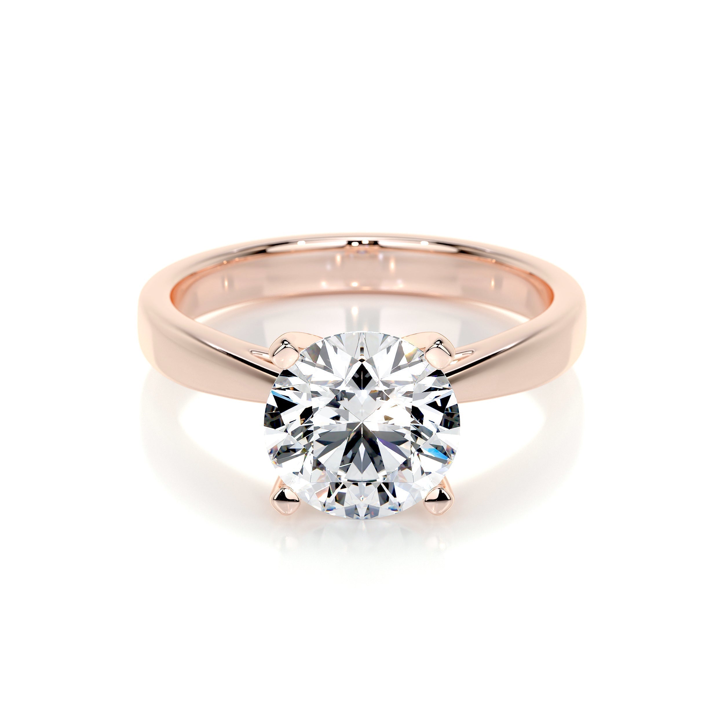 Round Solitaire Lab Grown Diamond Engagement Ring