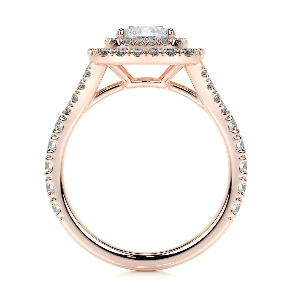 Cushion Double Halo Split Shank Lab Grown Diamond Engagement Ring