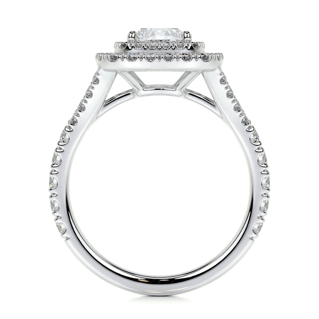 Cushion Double Halo Split Shank Lab Grown Diamond Engagement Ring