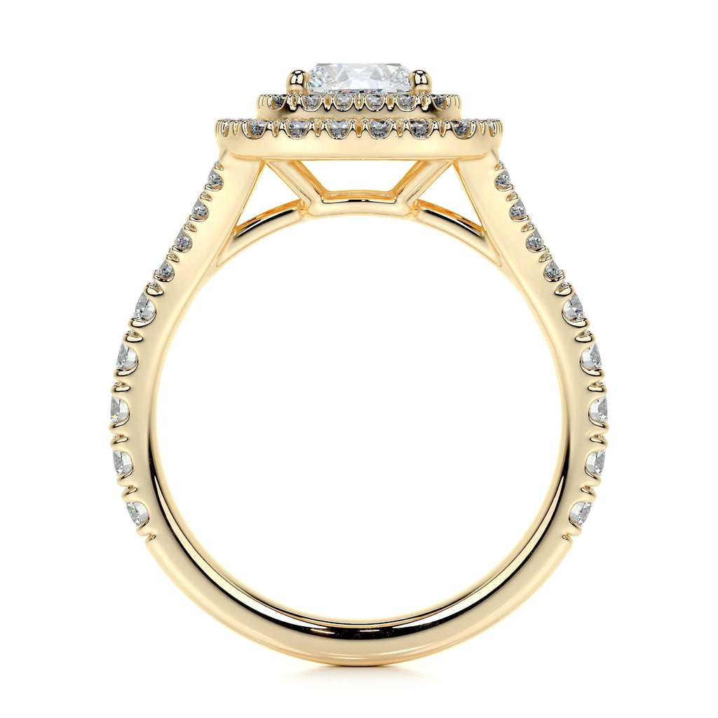 Cushion Double Halo Split Shank Lab Grown Diamond Engagement Ring