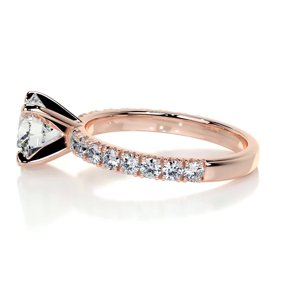 Round Pave Lab Grown Diamond Engagement Ring