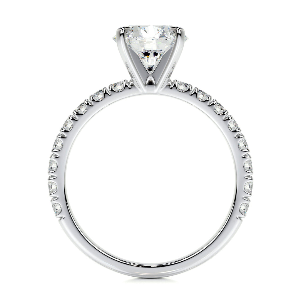 Round Pave Lab Grown Diamond Engagement Ring