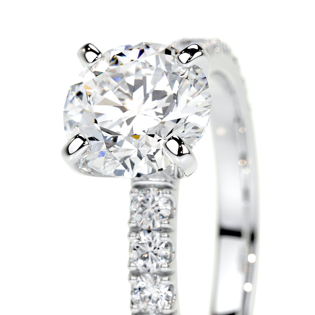 Round Pave Lab Grown Diamond Engagement Ring