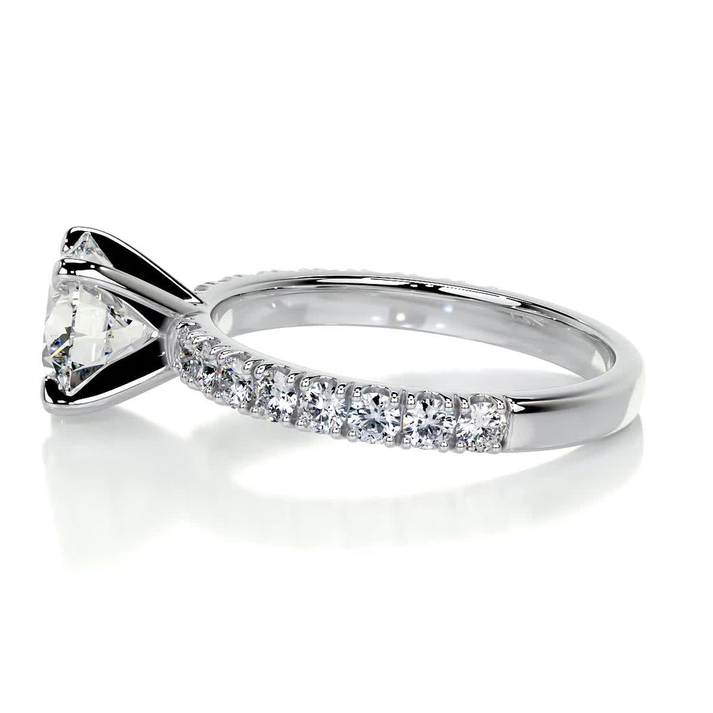 Round Pave Lab Grown Diamond Engagement Ring