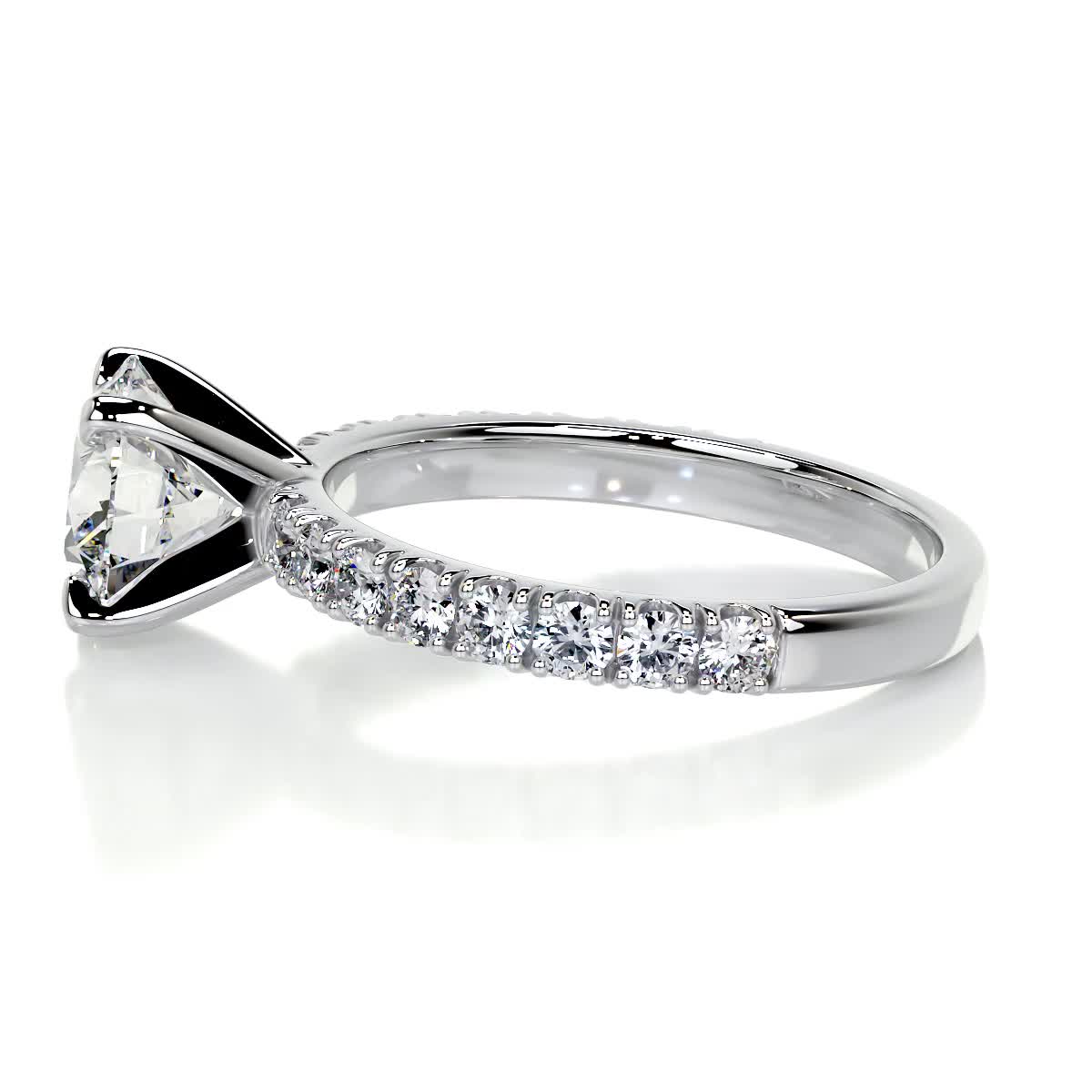 Round Pave Lab Grown Diamond Engagement Ring