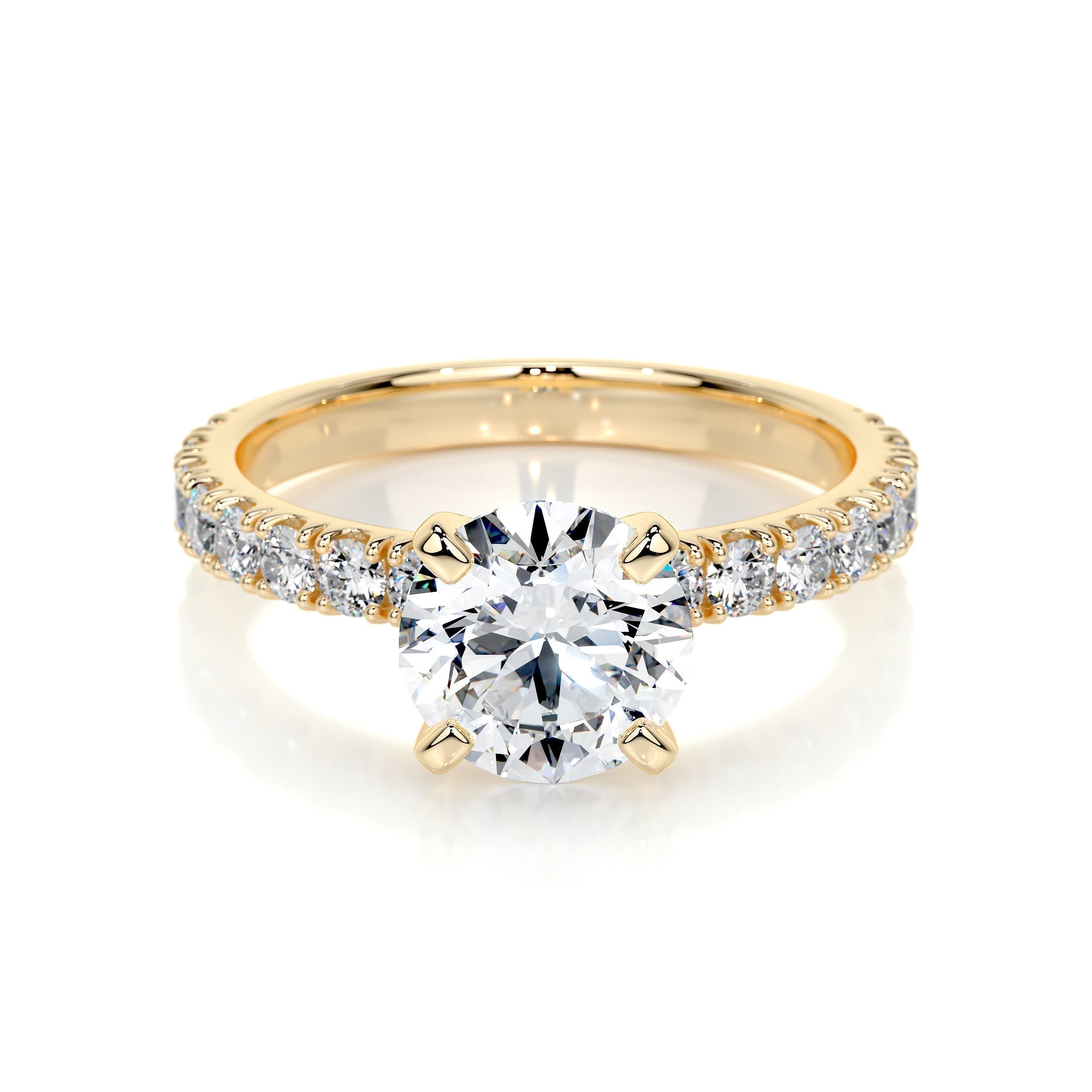 Round Pave Lab Grown Diamond Engagement Ring