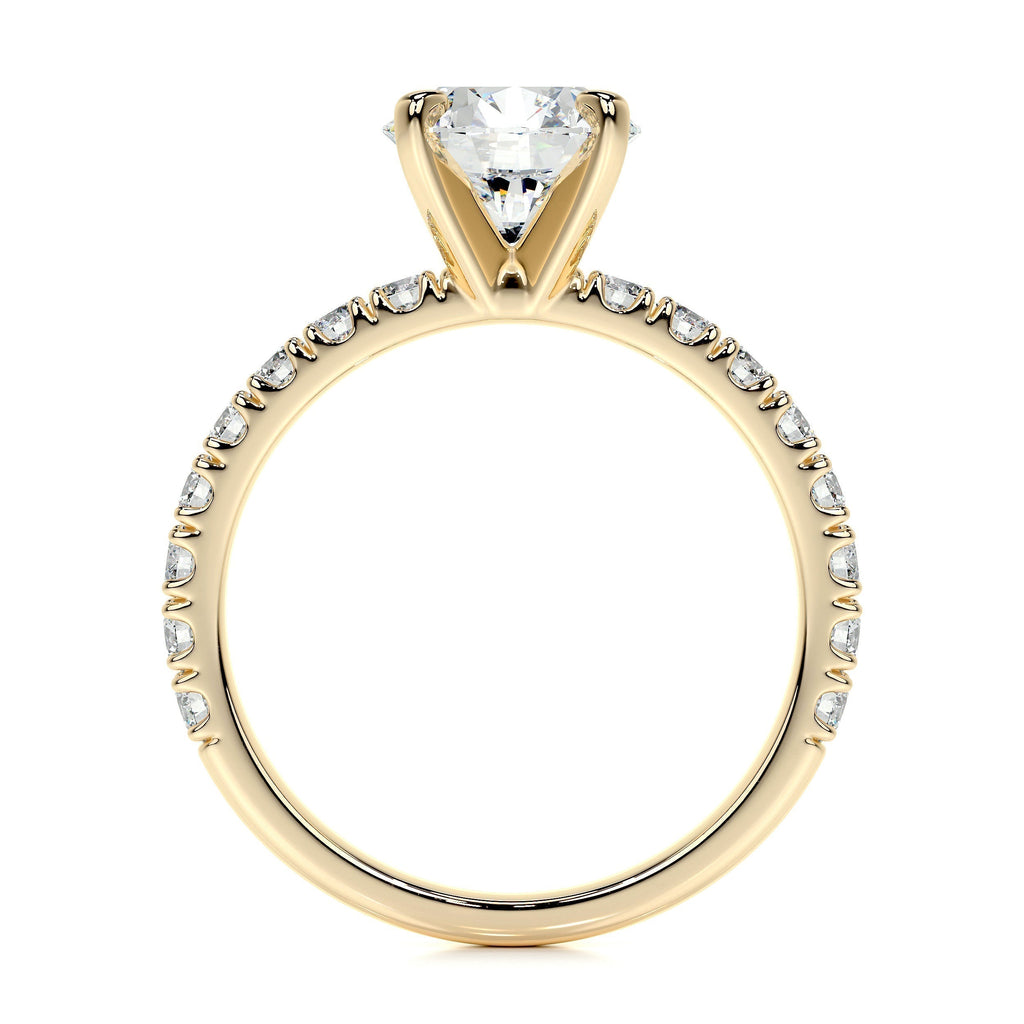 Round Pave Lab Grown Diamond Engagement Ring