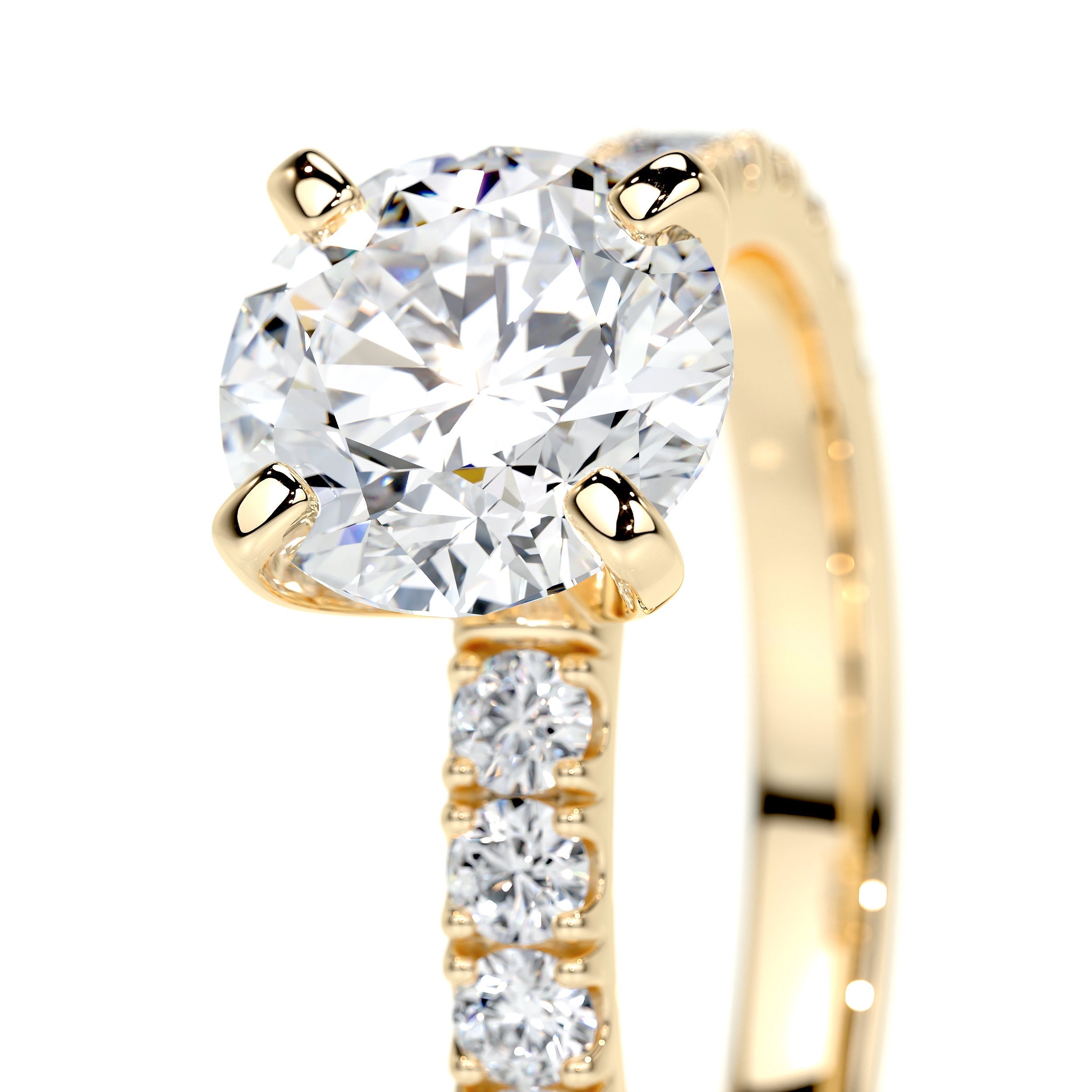 Round Pave Lab Grown Diamond Engagement Ring