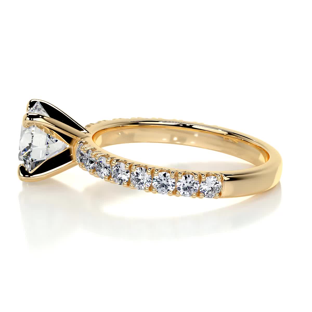 Round Pave Lab Grown Diamond Engagement Ring