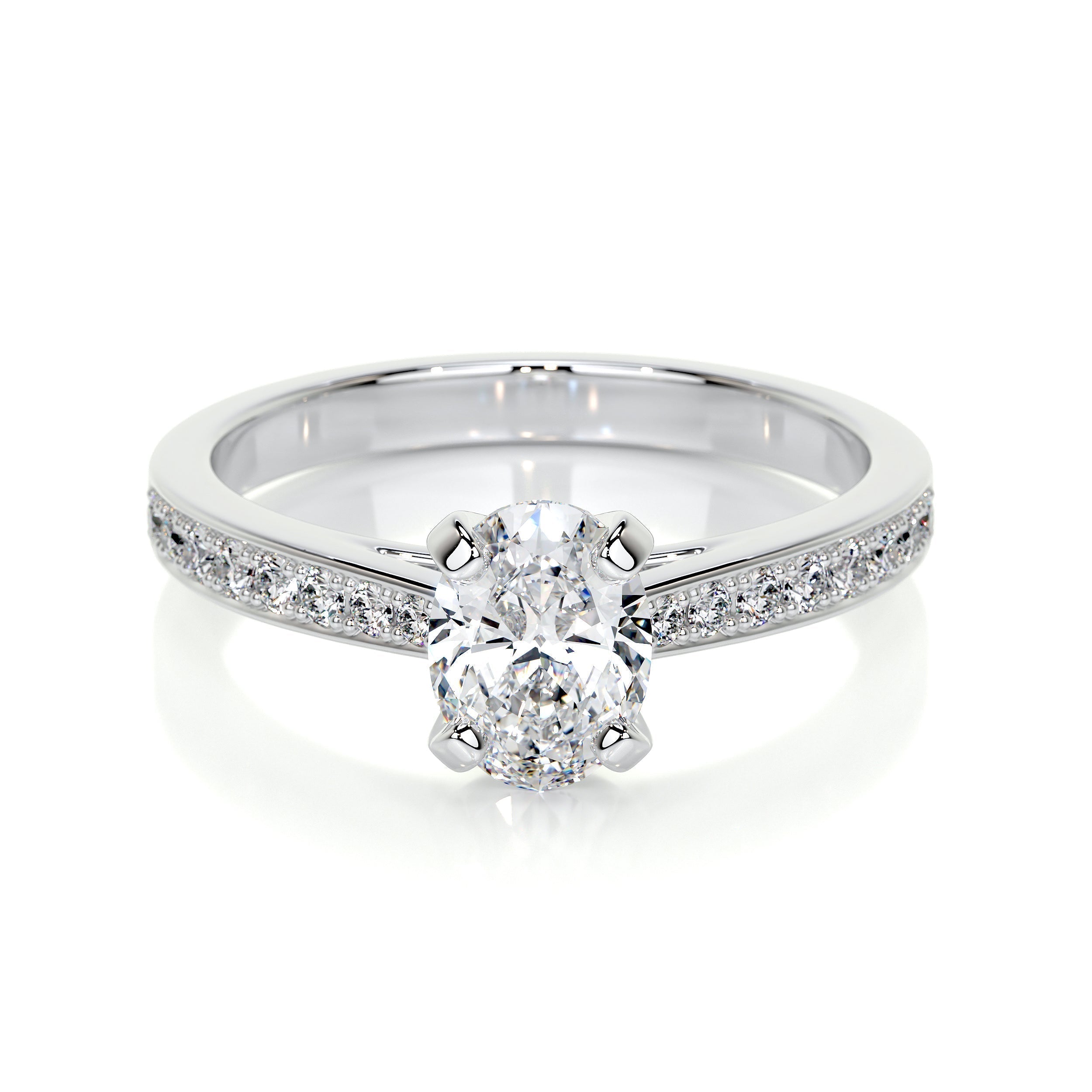 Oval Pave Lab Grown Diamond Engagement Ring