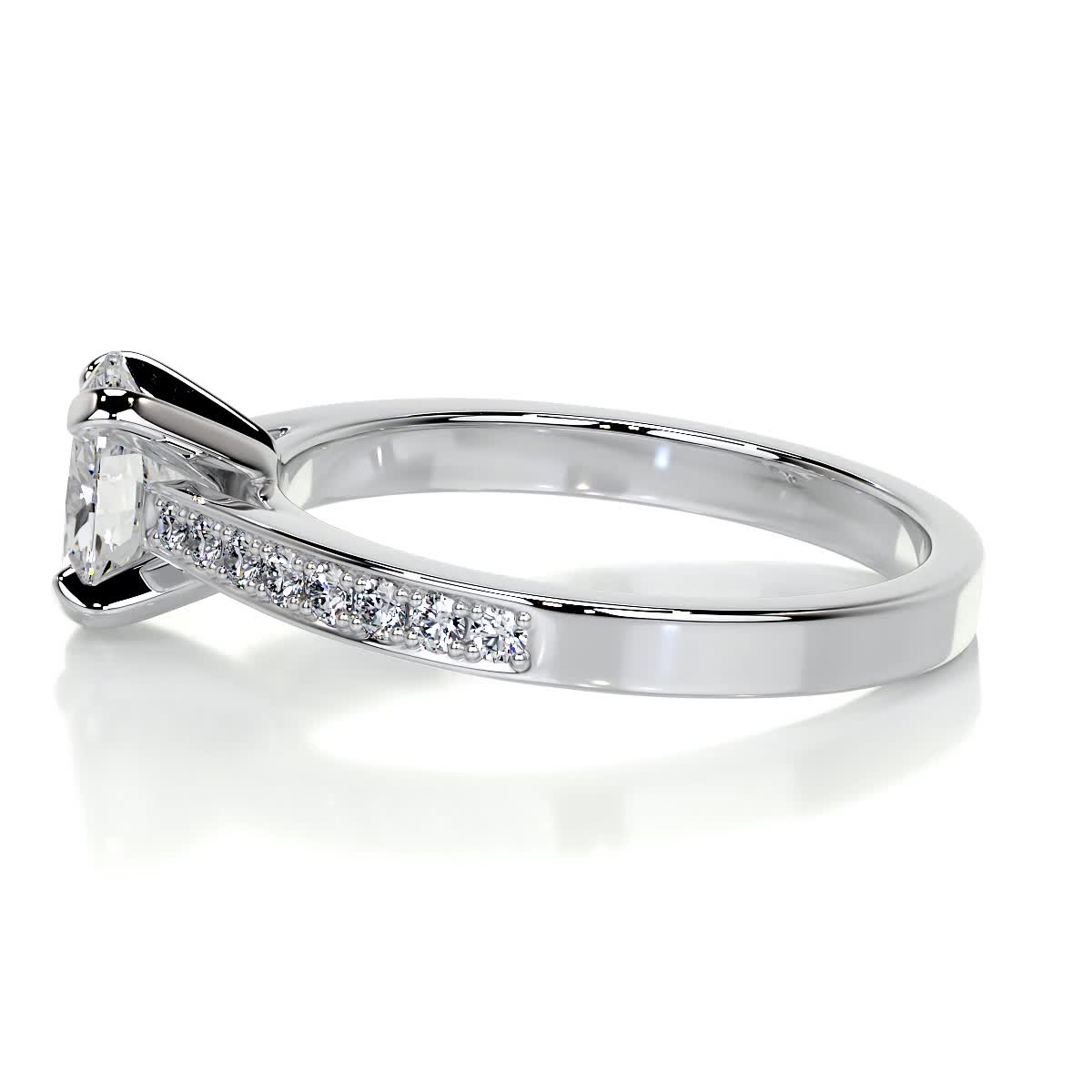 Oval Pave Lab Grown Diamond Engagement Ring
