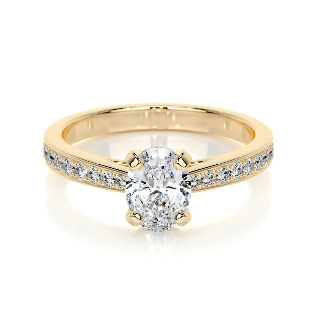Oval Pave Lab Grown Diamond Engagement Ring