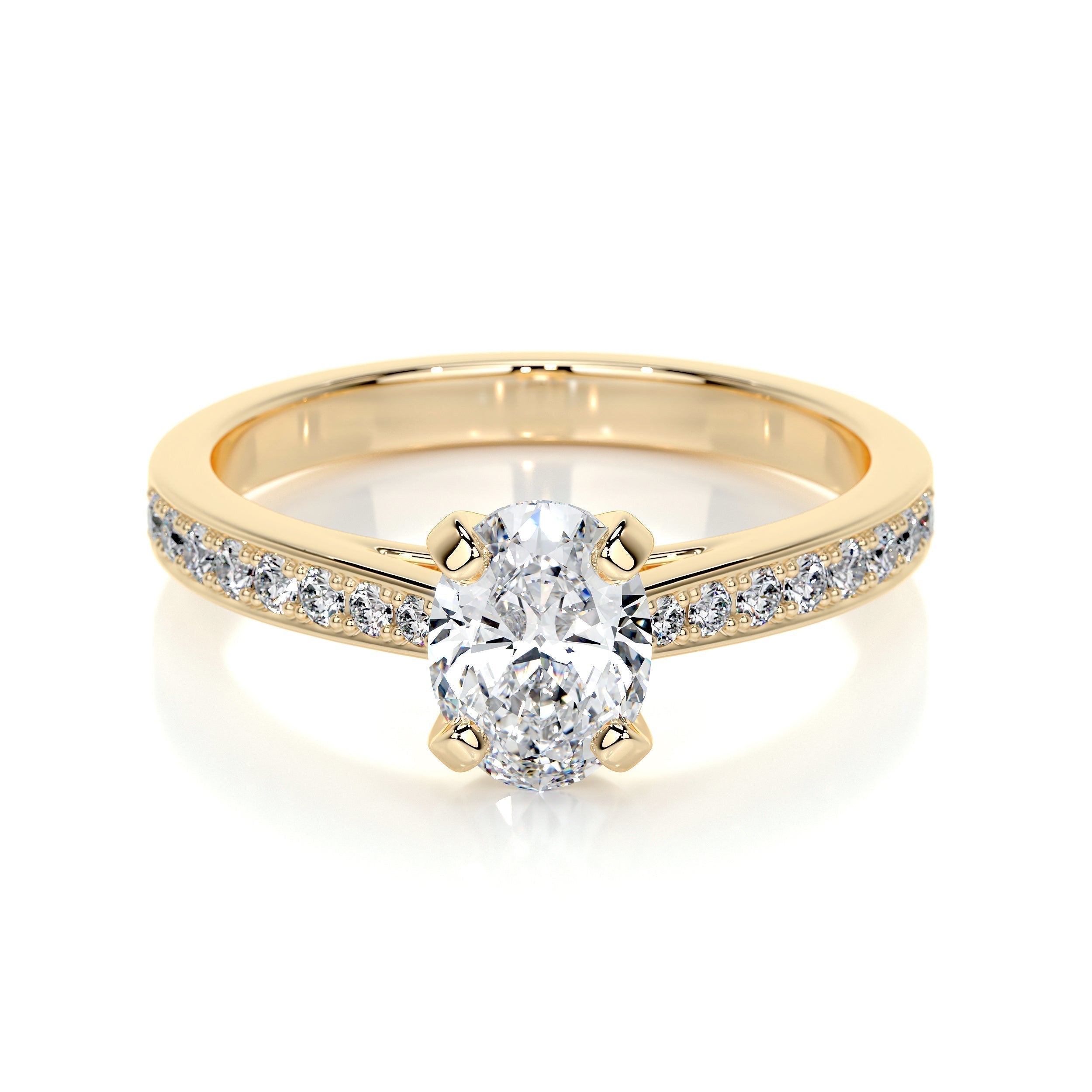 Oval Pave Lab Grown Diamond Engagement Ring
