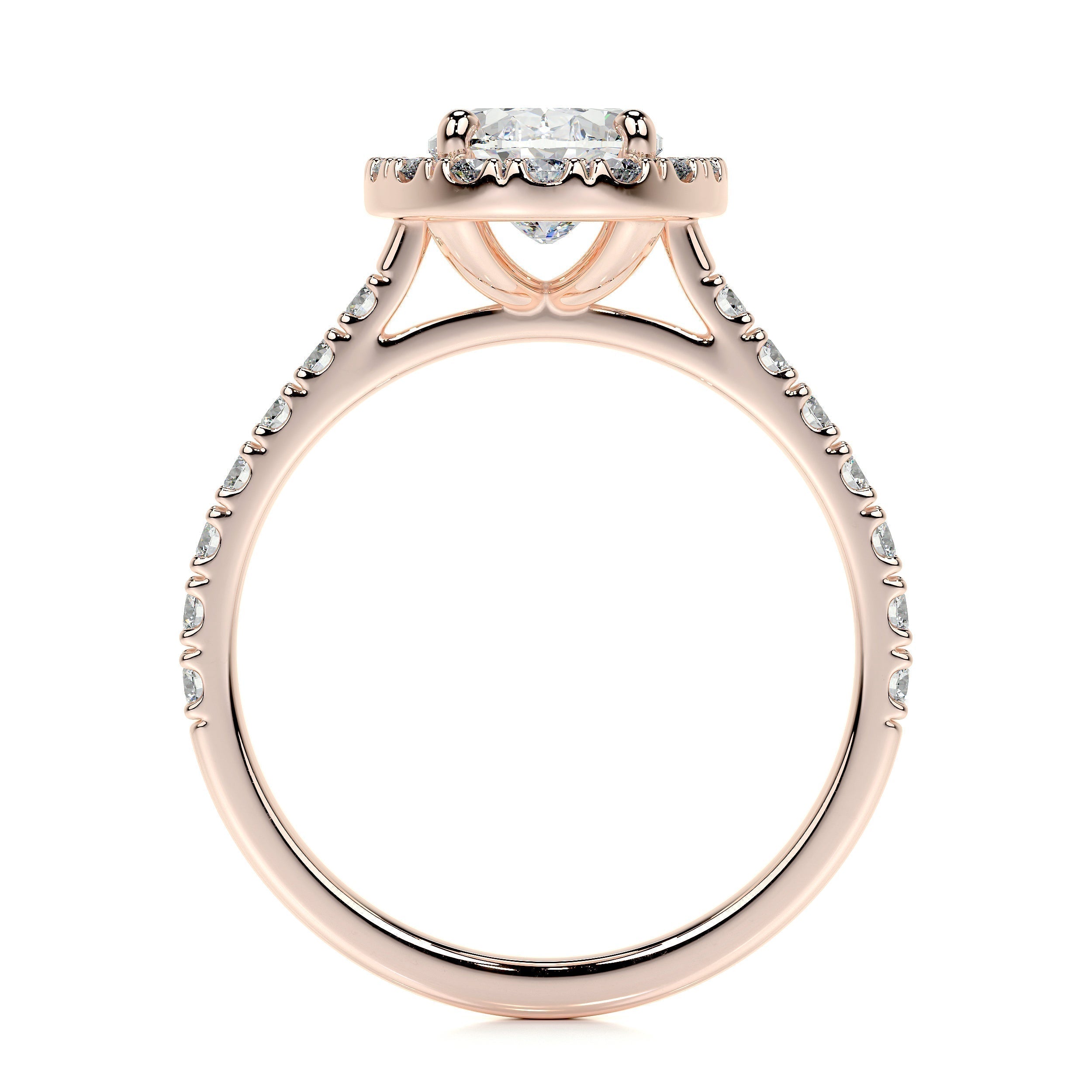Oval Halo & Pave Lab Grown Diamond Engagement Ring