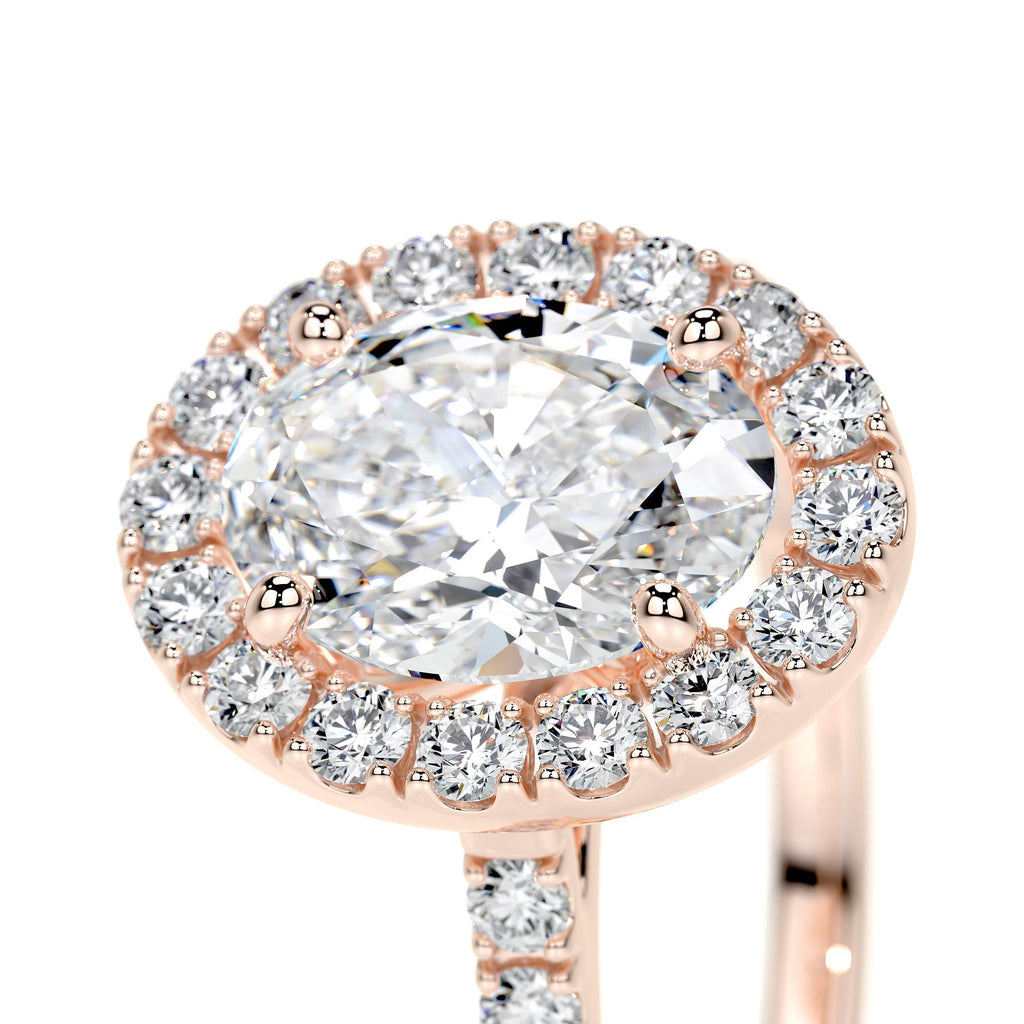 Oval Halo & Pave Lab Grown Diamond Engagement Ring