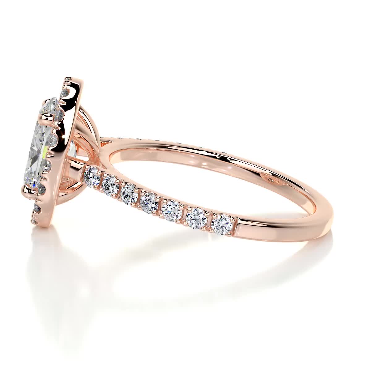 Oval Halo & Pave Lab Grown Diamond Engagement Ring