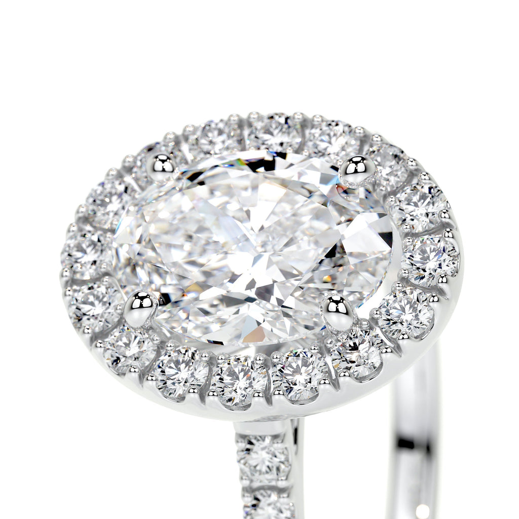 Oval Halo & Pave Lab Grown Diamond Engagement Ring