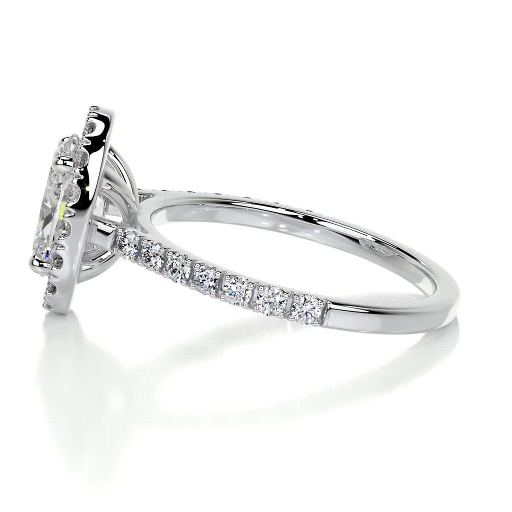 Oval Halo & Pave Lab Grown Diamond Engagement Ring