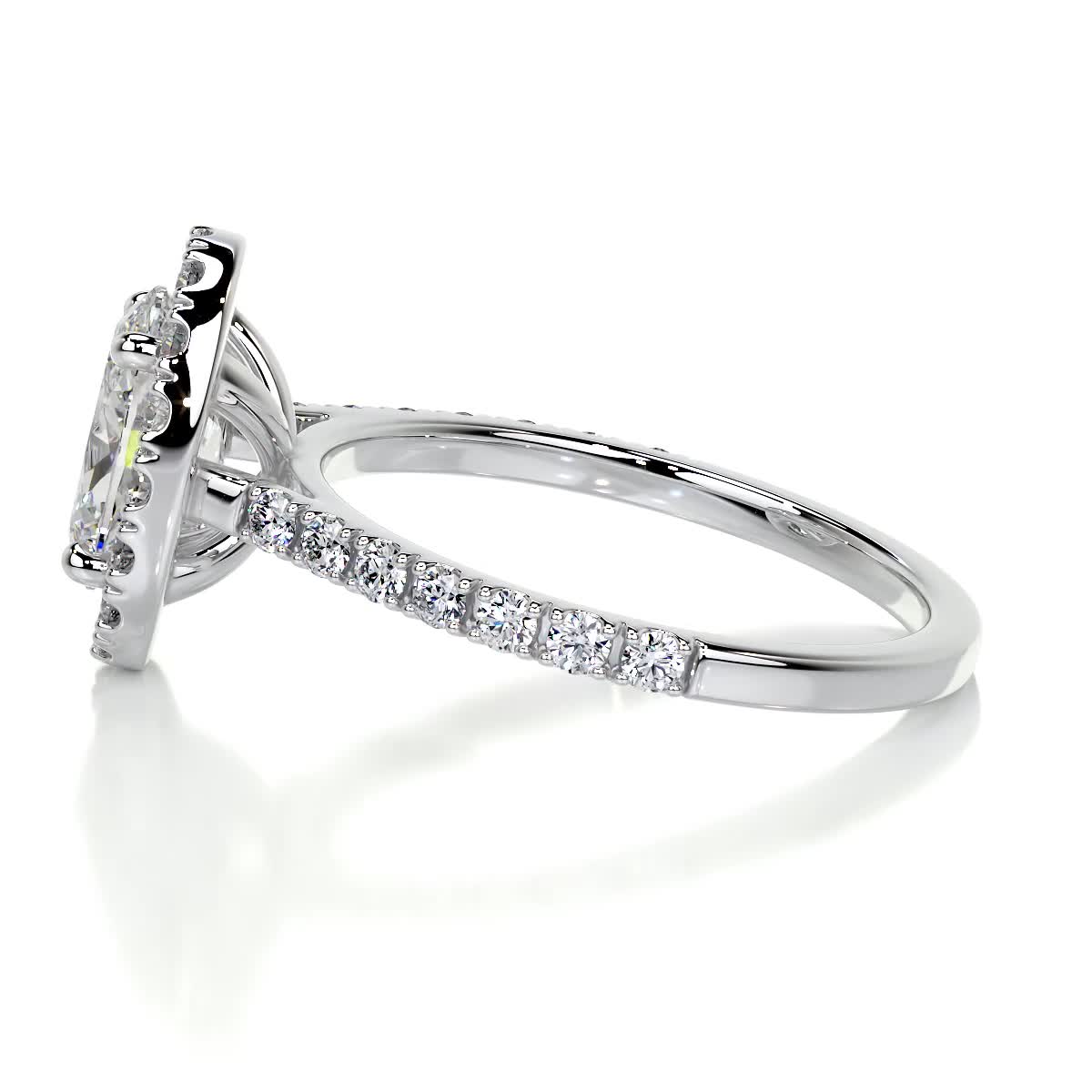 Oval Halo & Pave Lab Grown Diamond Engagement Ring