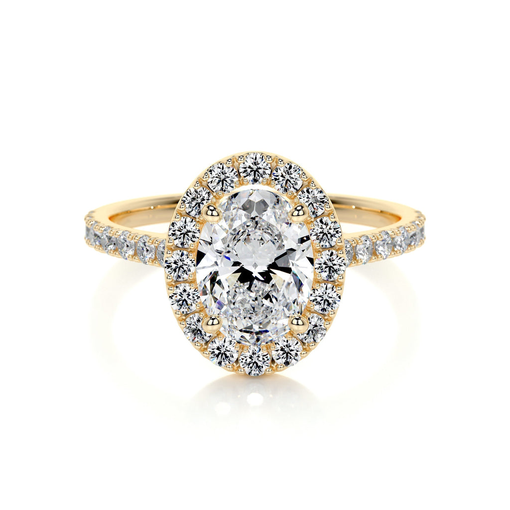 Oval Halo & Pave Lab Grown Diamond Engagement Ring
