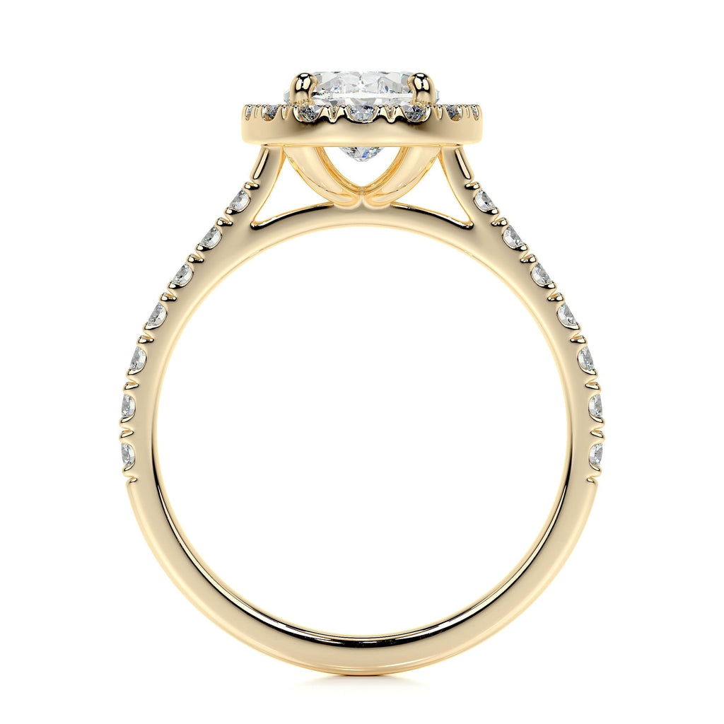 Oval Halo & Pave Lab Grown Diamond Engagement Ring