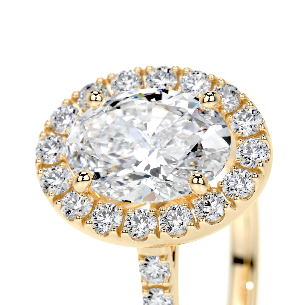 Oval Halo & Pave Lab Grown Diamond Engagement Ring