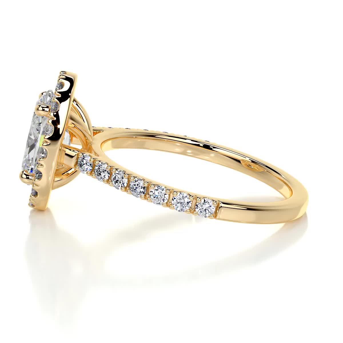 Oval Halo & Pave Lab Grown Diamond Engagement Ring