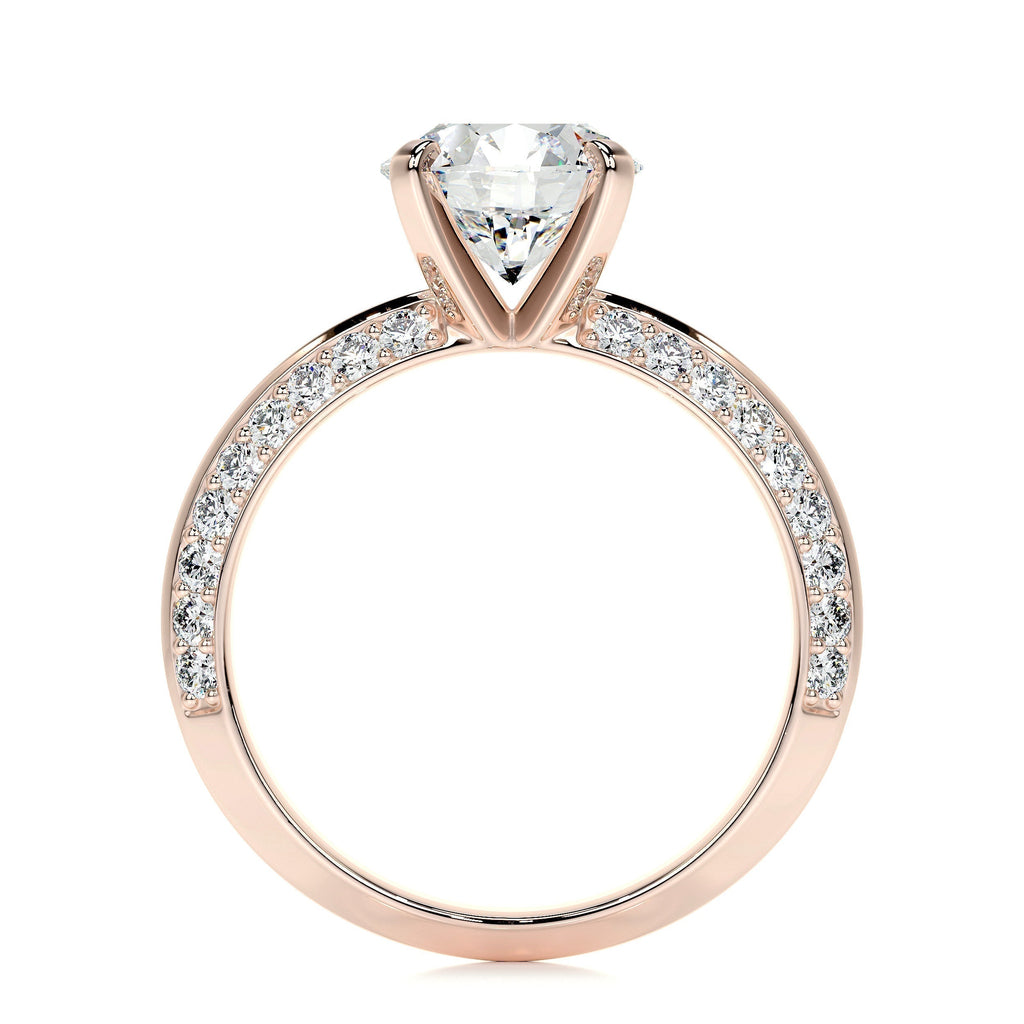 Round Pave Lab Grown Diamond Engagement Ring