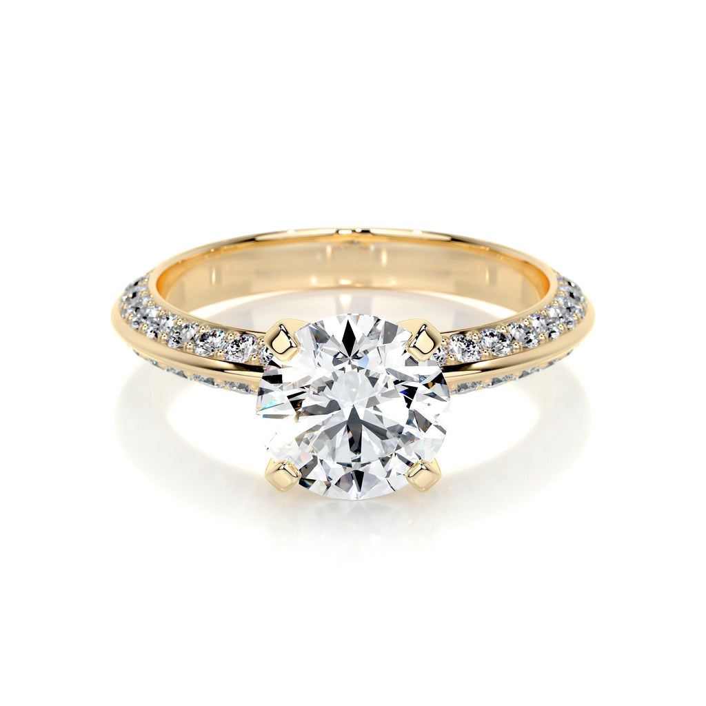 Round Pave Lab Grown Diamond Engagement Ring