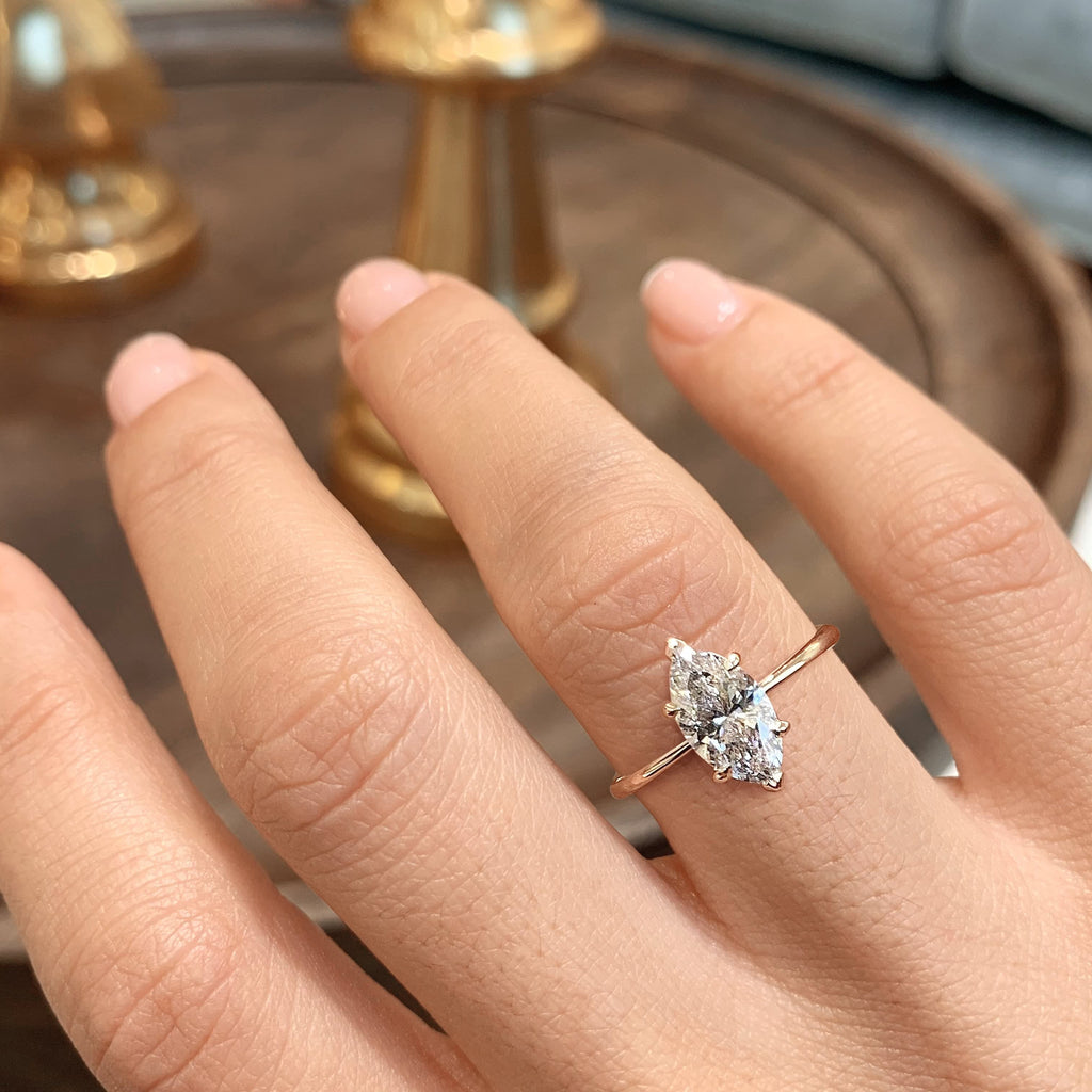 Marquise Solitaire Lab Grown Diamond Engagement Ring