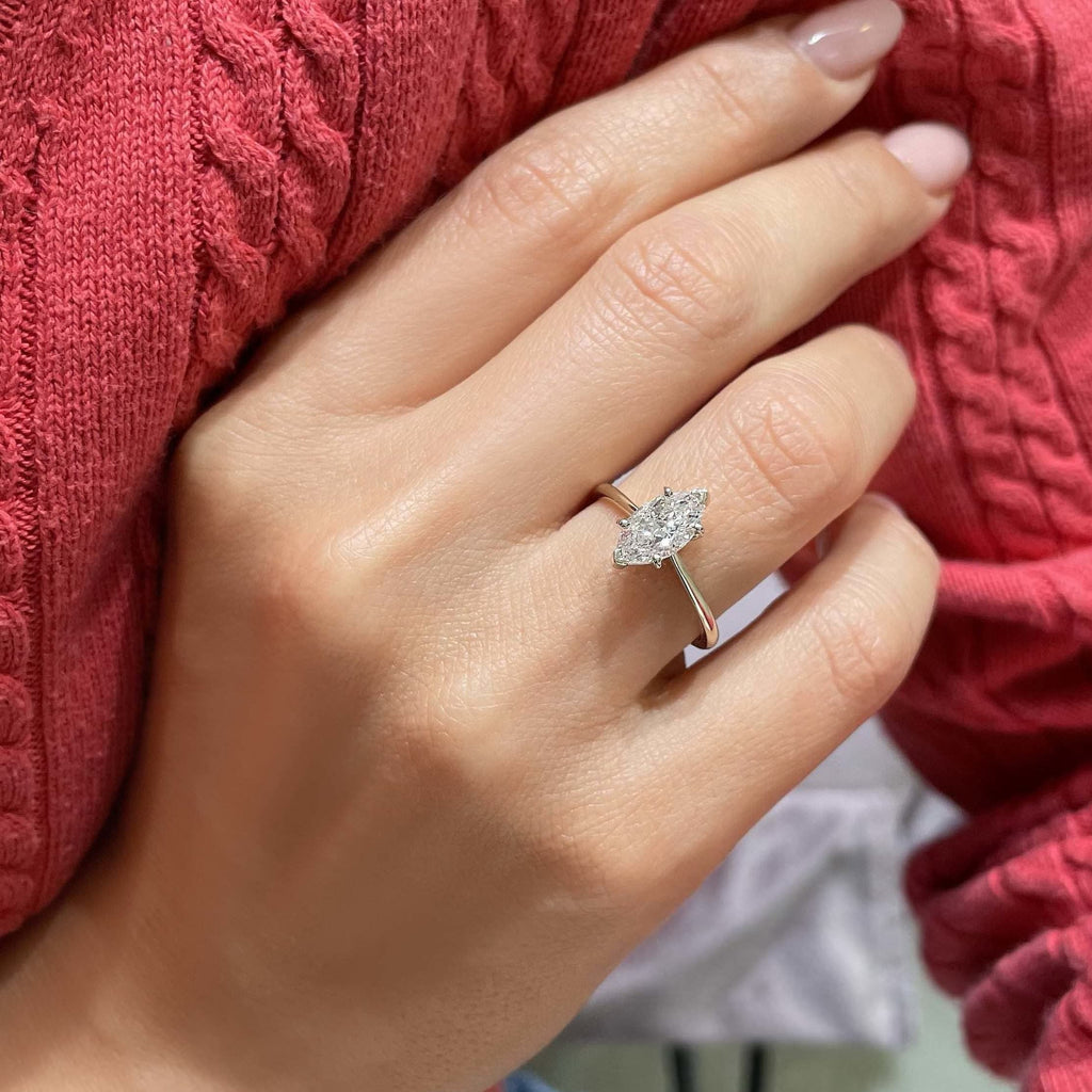 Marquise Solitaire Lab Grown Diamond Engagement Ring