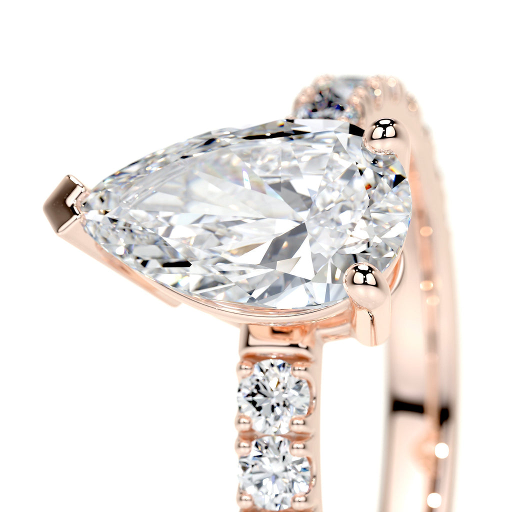 Pear Pave Lab Grown Diamond Engagement Ring
