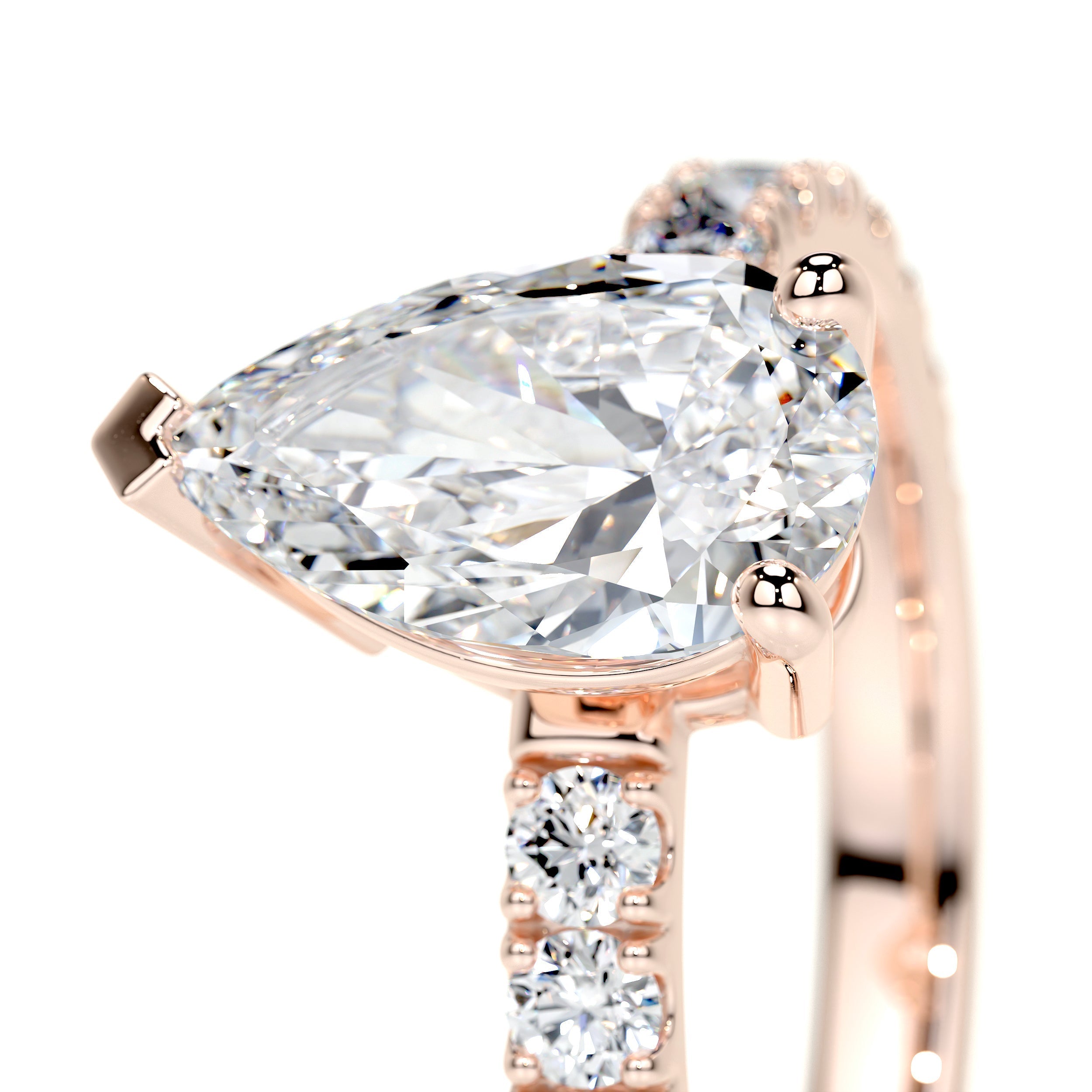 Pear Pave Lab Grown Diamond Engagement Ring