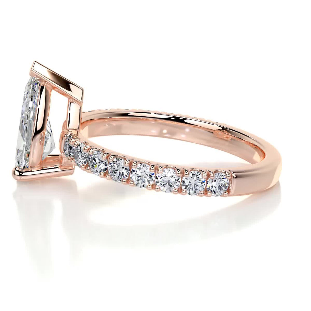 Pear Pave Lab Grown Diamond Engagement Ring
