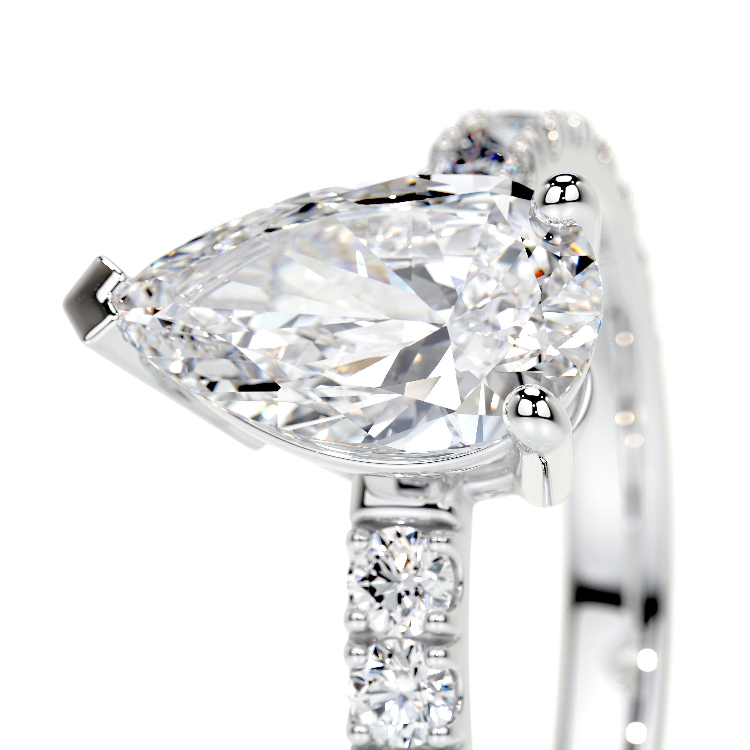Pear Pave Lab Grown Diamond Engagement Ring