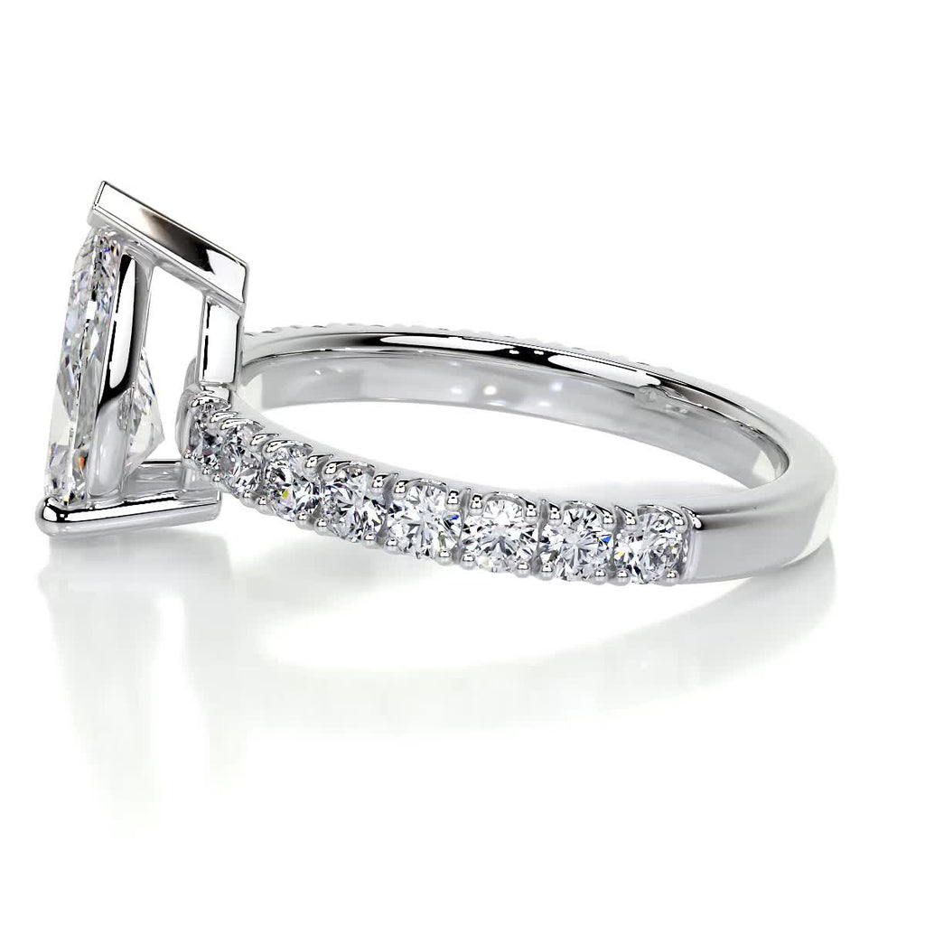Pear Pave Lab Grown Diamond Engagement Ring