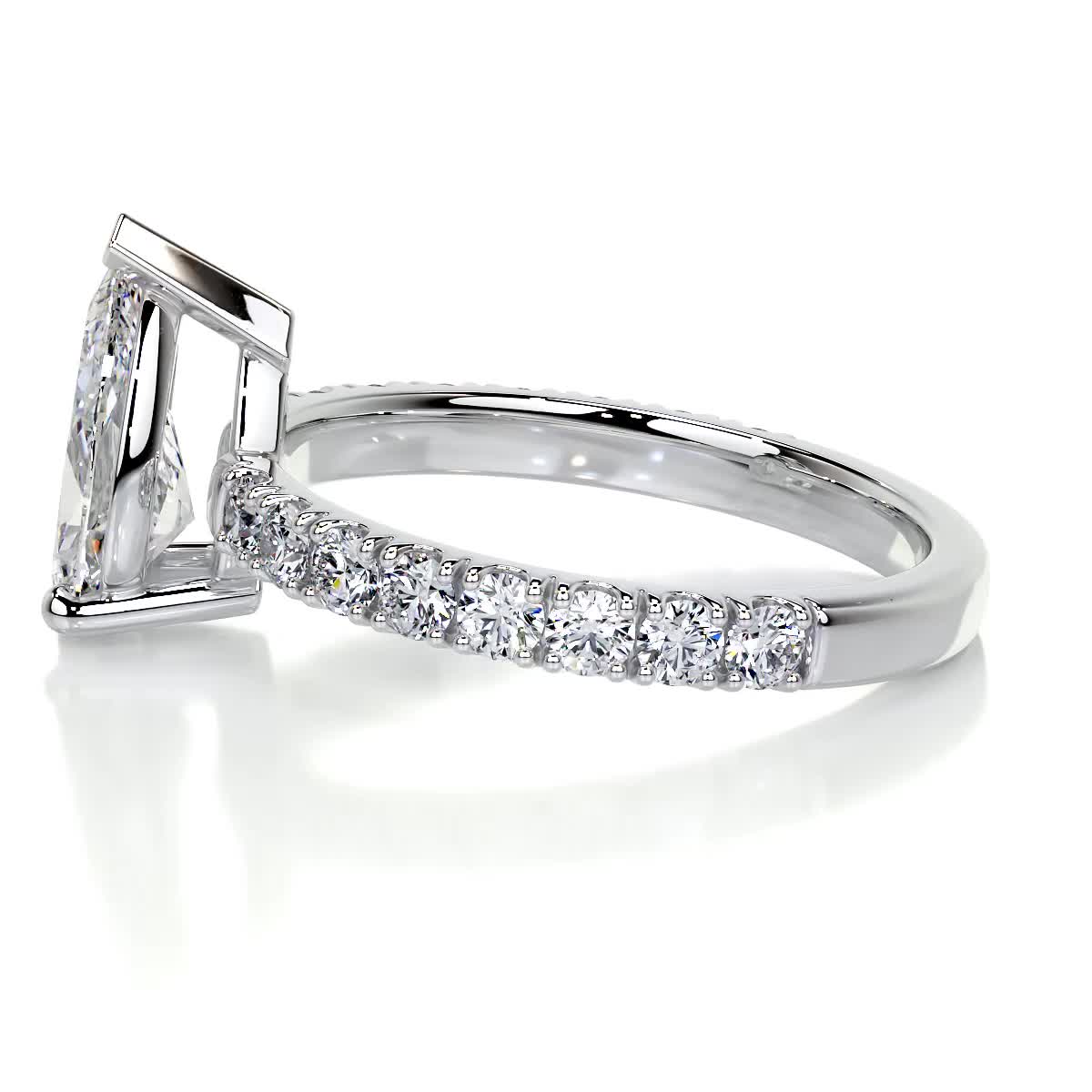 Pear Pave Lab Grown Diamond Engagement Ring