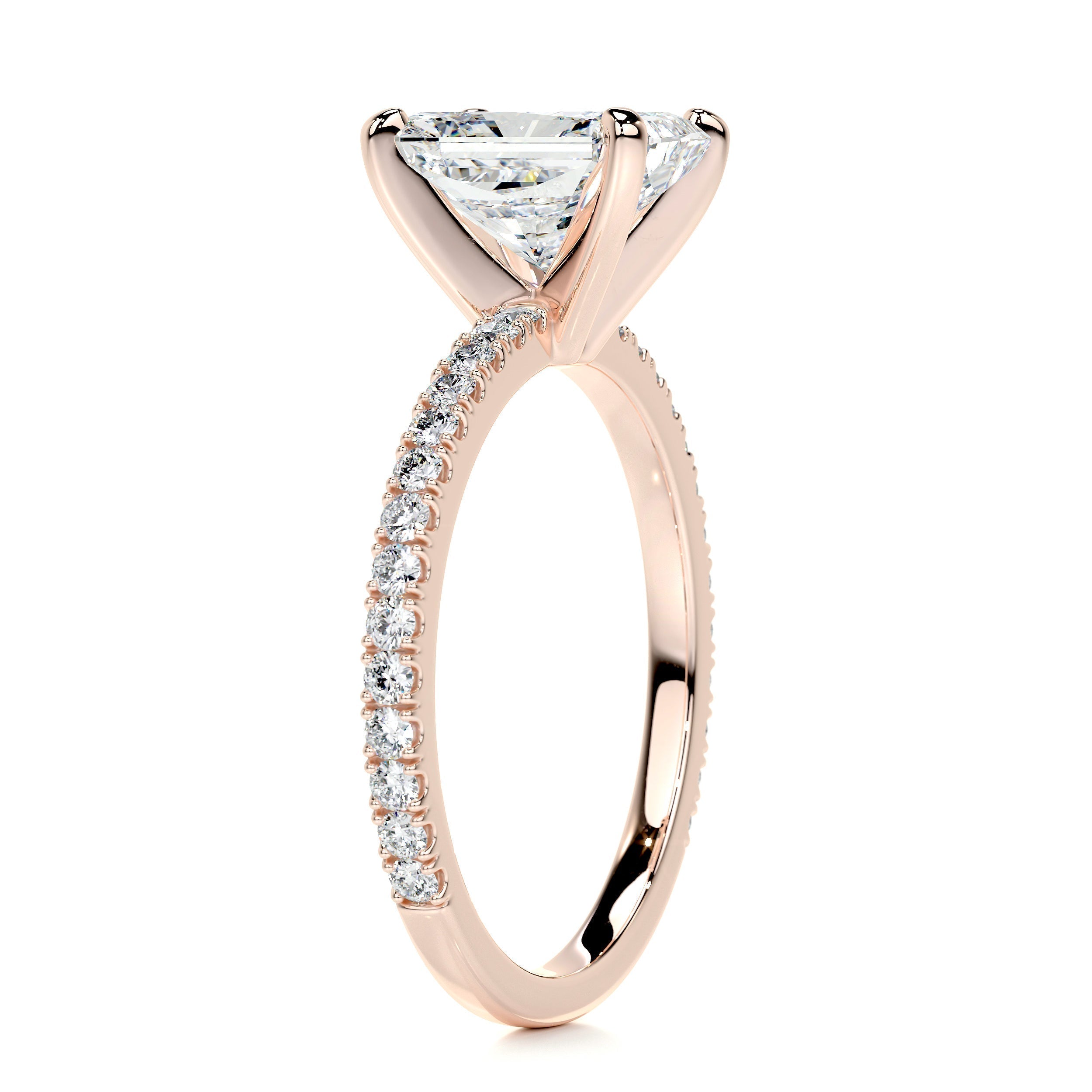 Radiant Pave Lab Grown Diamond Engagement Ring