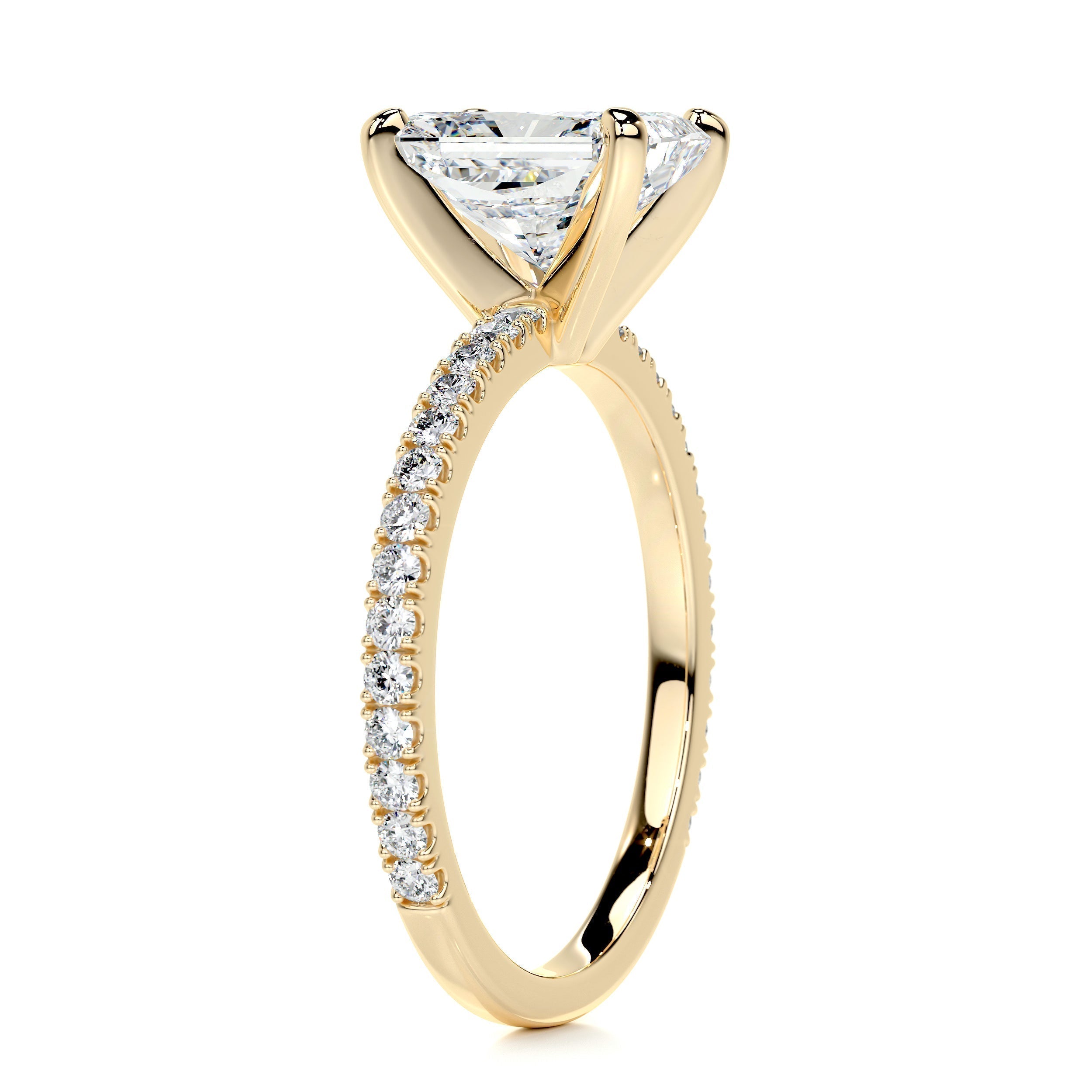 Radiant Pave Lab Grown Diamond Engagement Ring