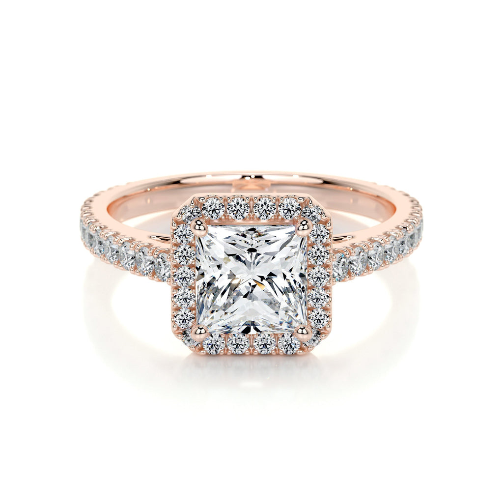 Princess Halo & Pave Lab Grown Diamond Engagement Ring