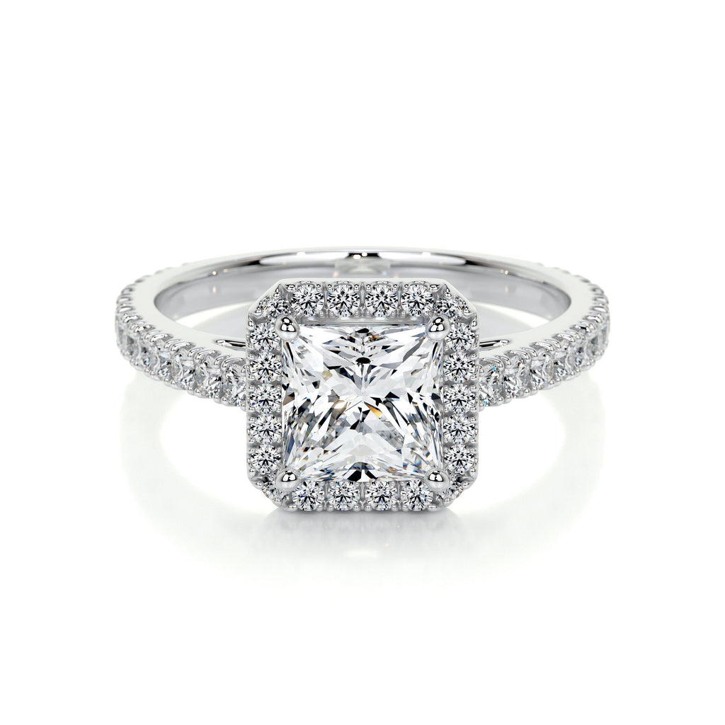 Princess Halo & Pave Lab Grown Diamond Engagement Ring