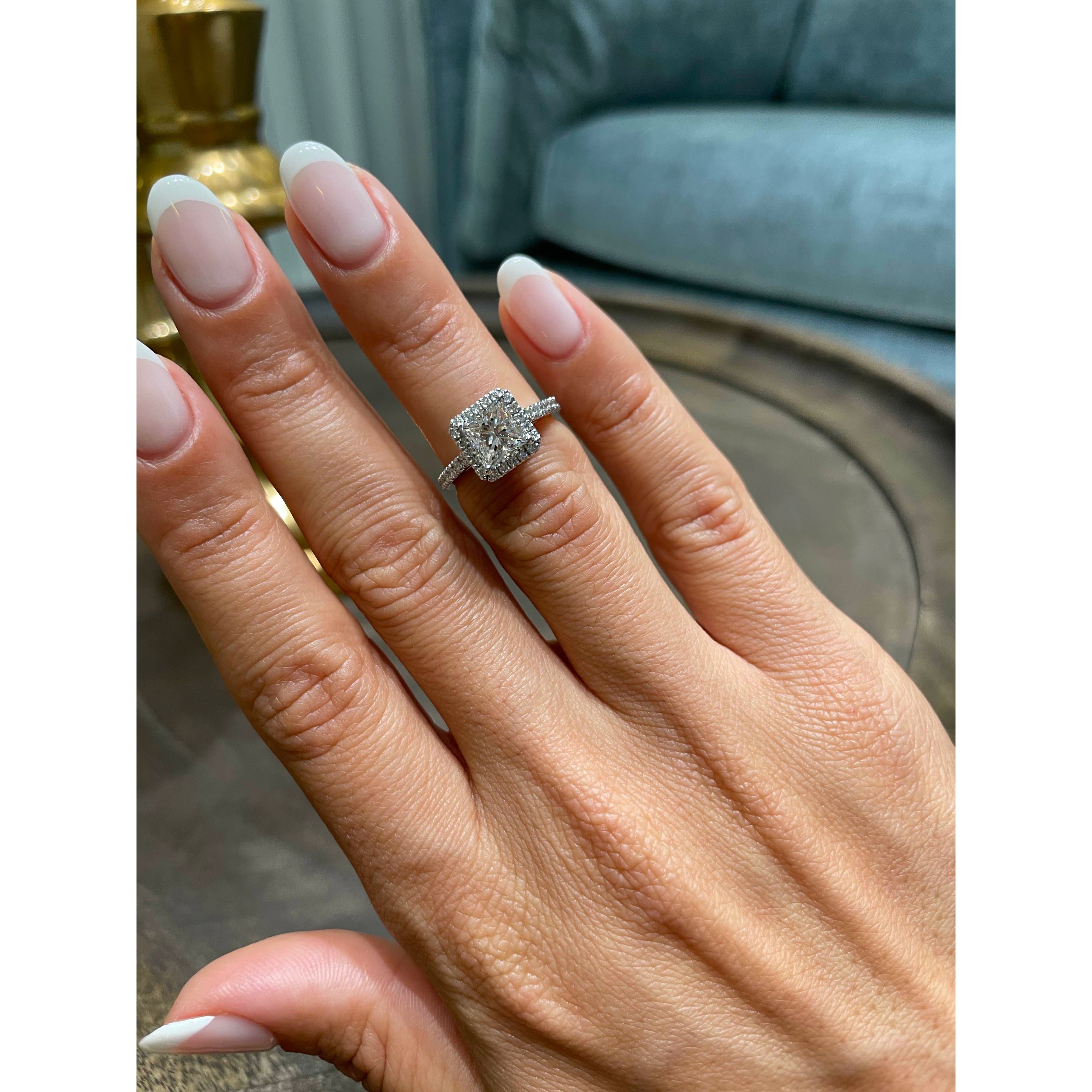 Princess Halo & Pave Lab Grown Diamond Engagement Ring