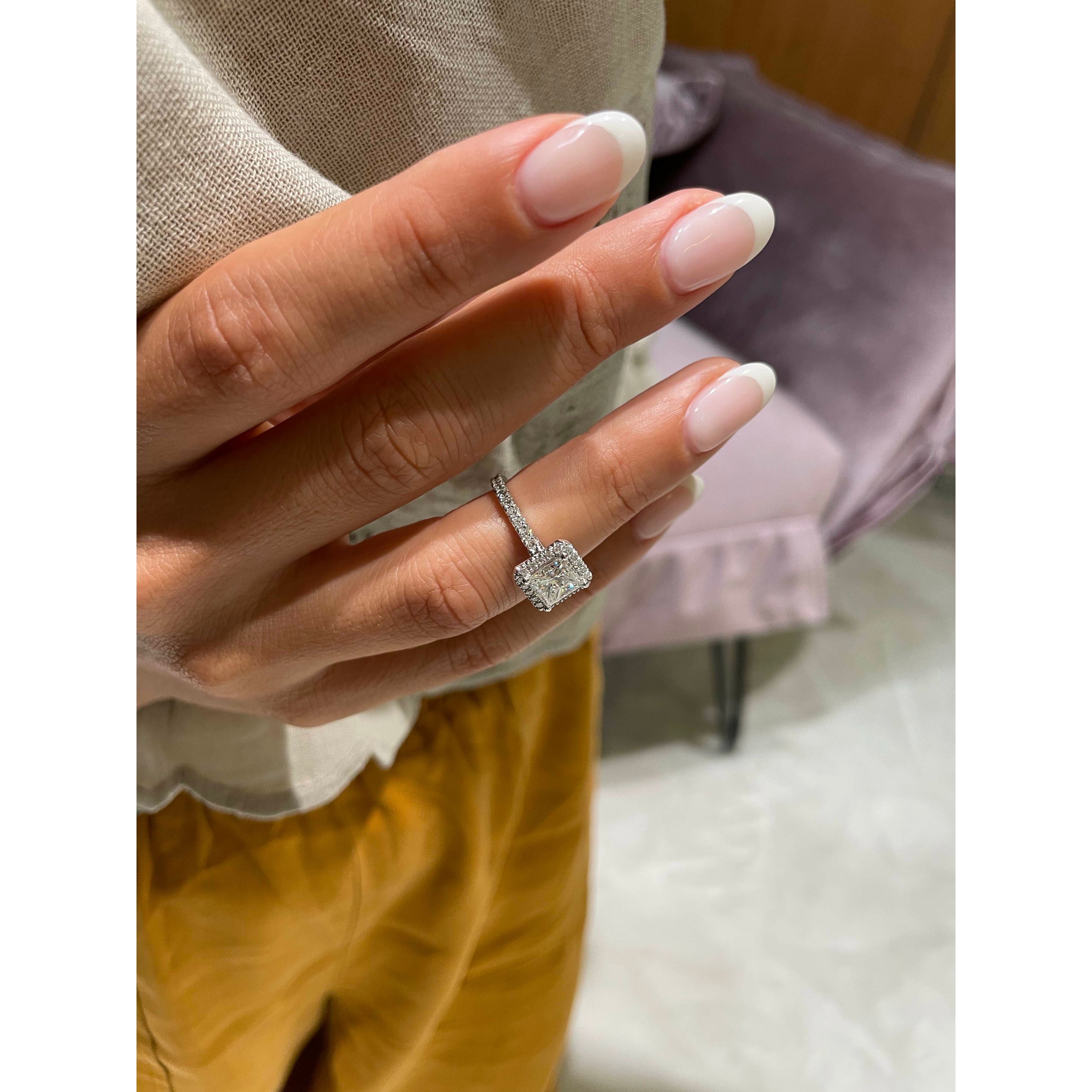 Princess Halo & Pave Lab Grown Diamond Engagement Ring