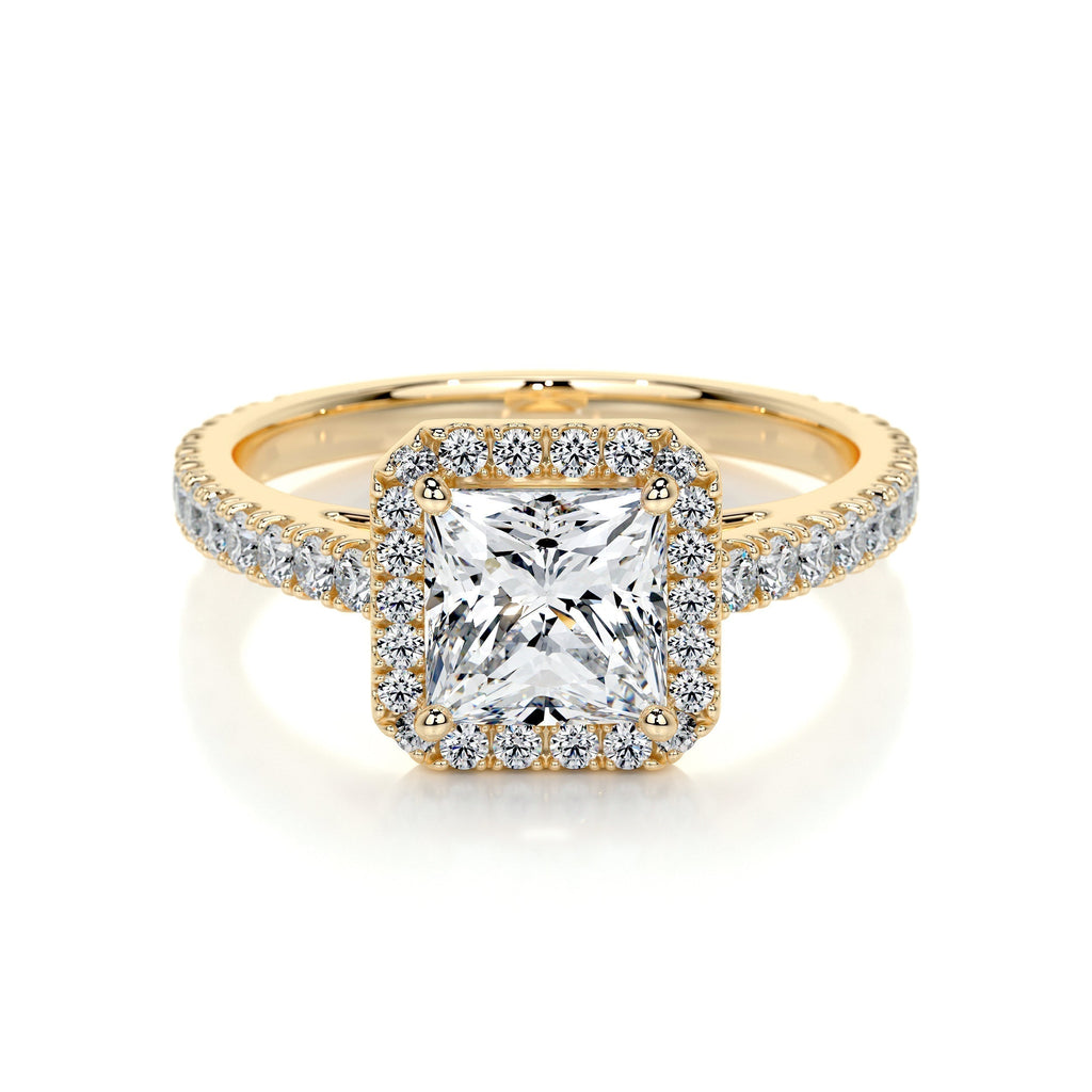 Princess Halo & Pave Lab Grown Diamond Engagement Ring